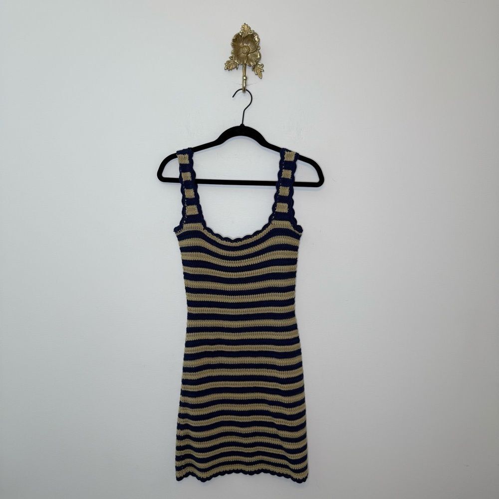 J.Crew Scallop Trim Sweater Dress in Stripe XS